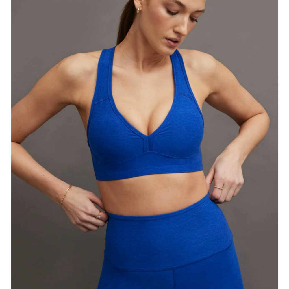 Beyond Yoga SPACEDYE LIFT YOUR SPIRITS BRA in Electric Royal Heather- Size Small